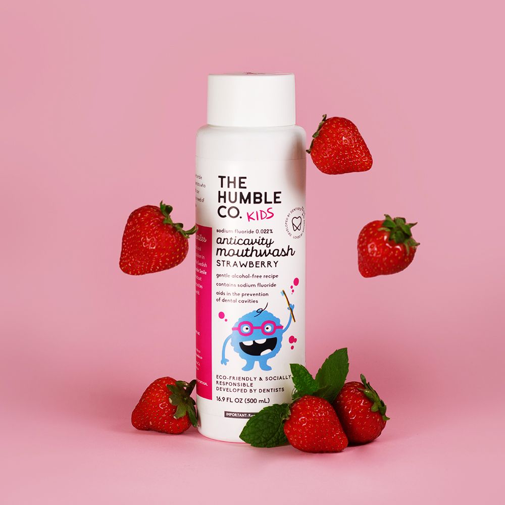 The Humble Co. Mundspülung für Kinder Erdbeere