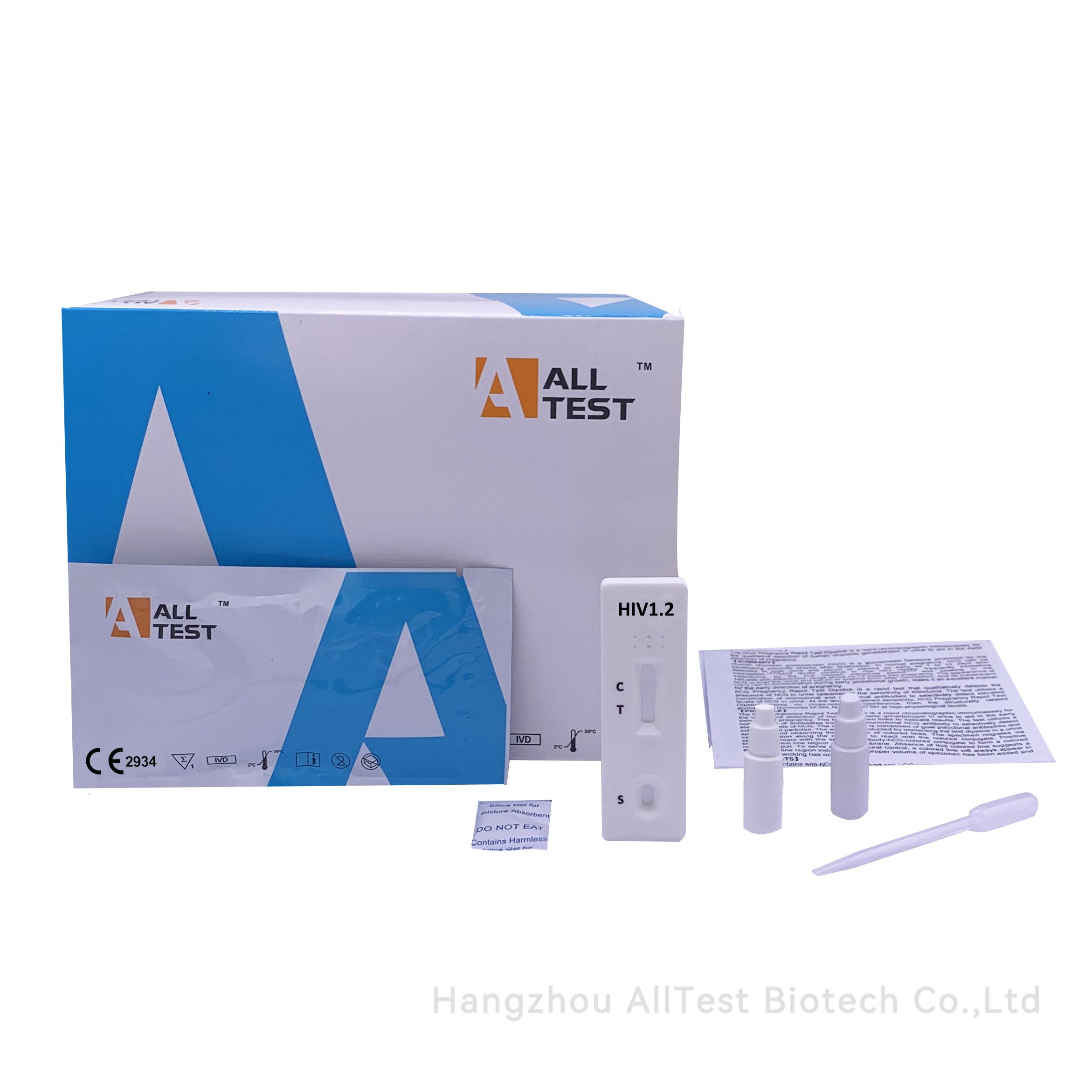 AllTest HIV Testkit 1/2 Schnelltests Selbsttest Testkassette 4 St