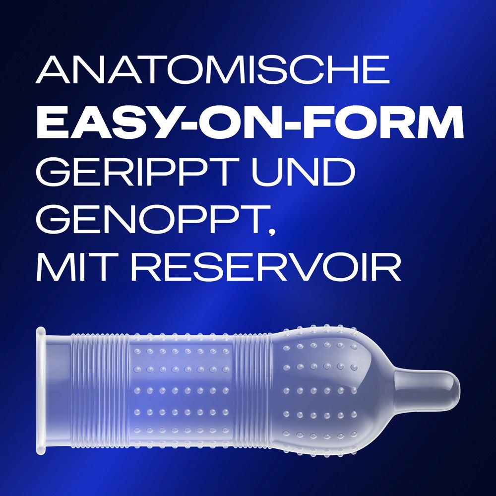 Durex Intense Kondompackung (22 Stück) mit einem einzelnen Kondom.
