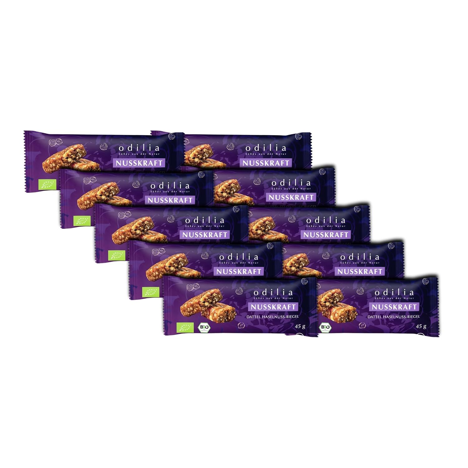 odilia Nusskraft Bio Dattel-Haselnuss-Riegel 10x45 g Riegel