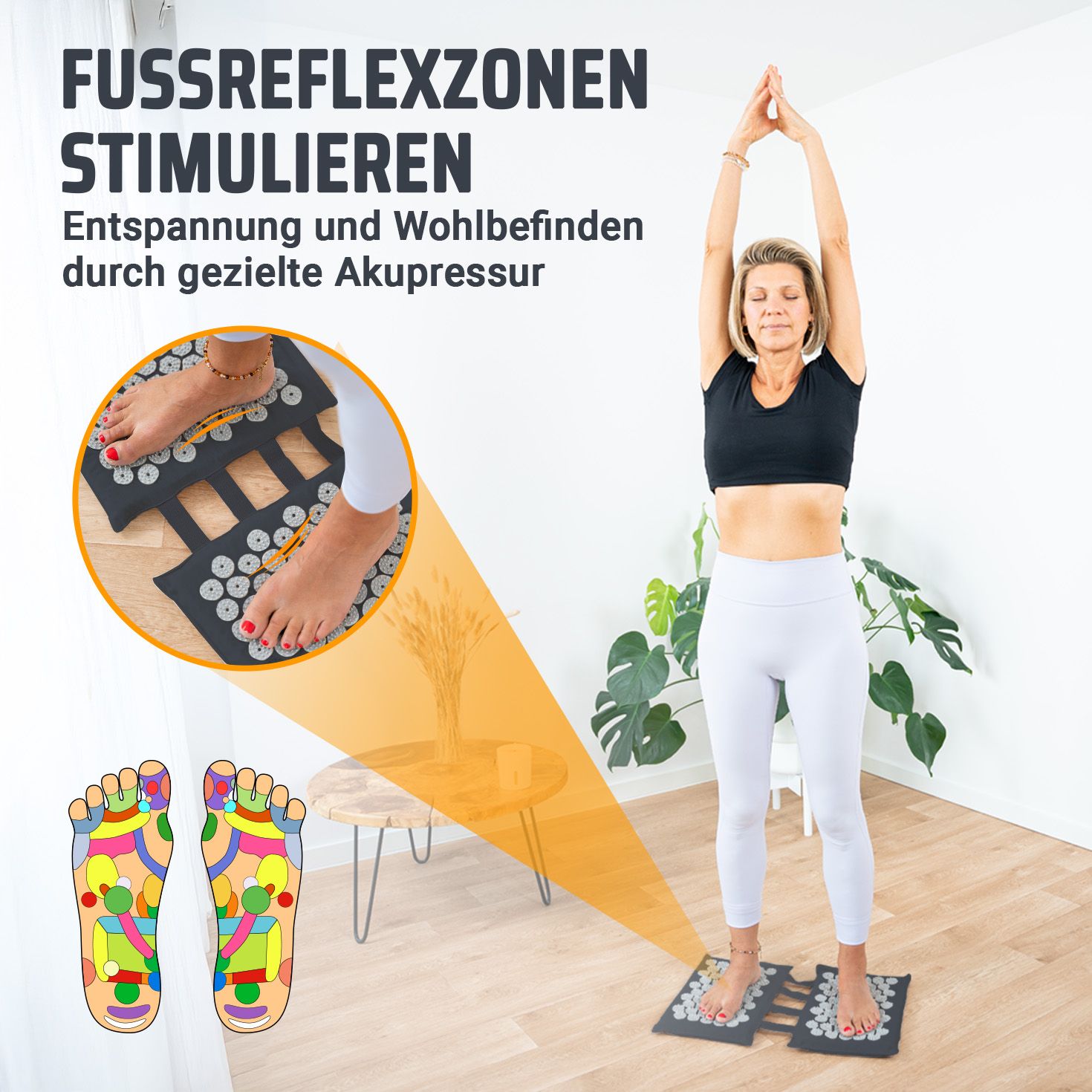 NEOLYMP Akupressur Fußmatte Grau