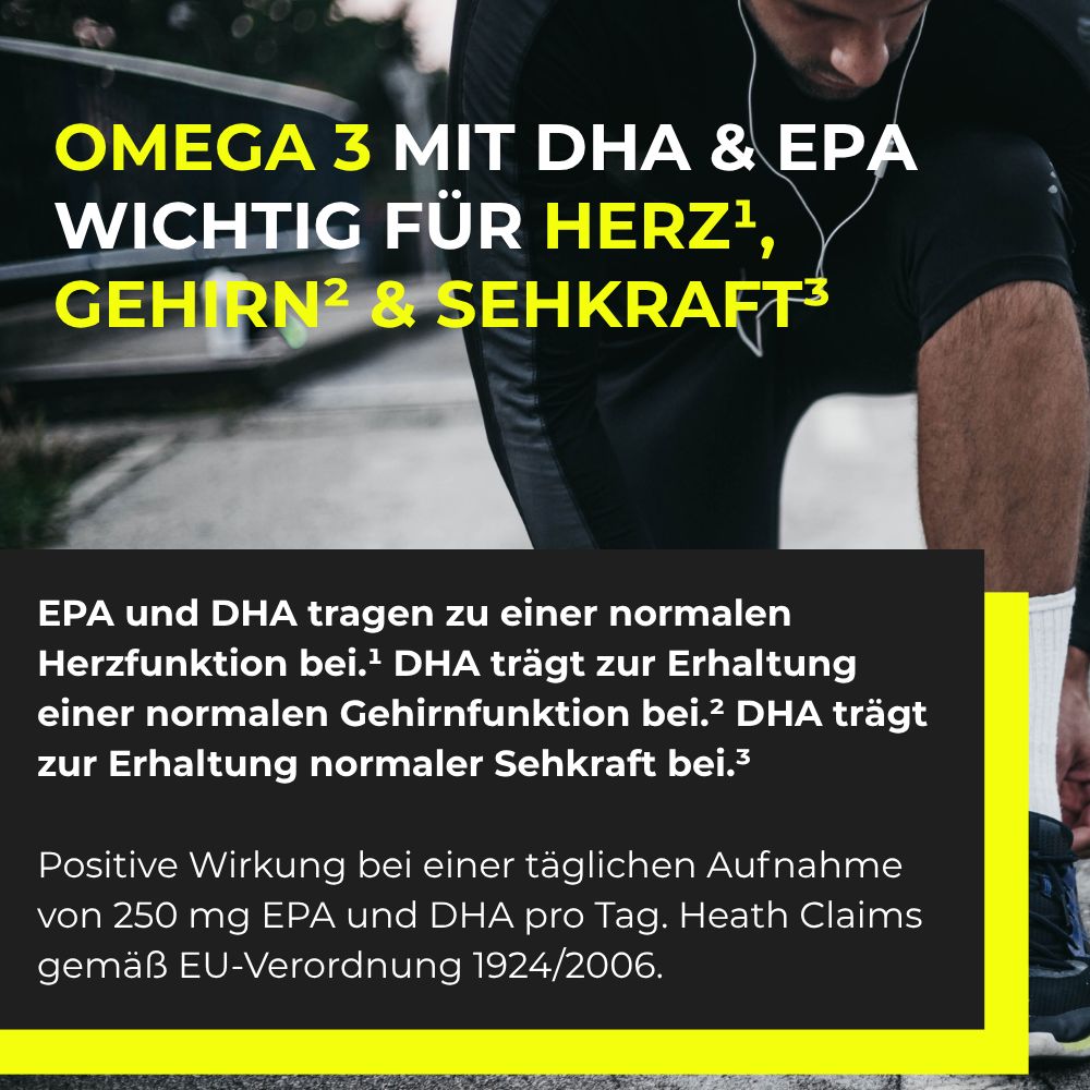 Body Ex® Omega 3 + D3 & K2 Kapseln, Omega aus Algenöl, 100% vegan