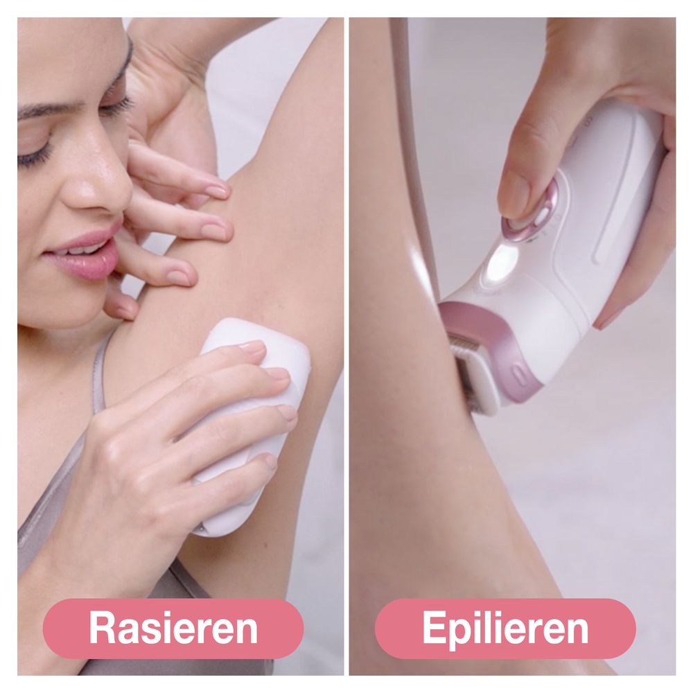 Braun - Epilierer "Silk-épil 9-975 Epilierer Beauty Set SensoSmart" in Weiß und Rosé