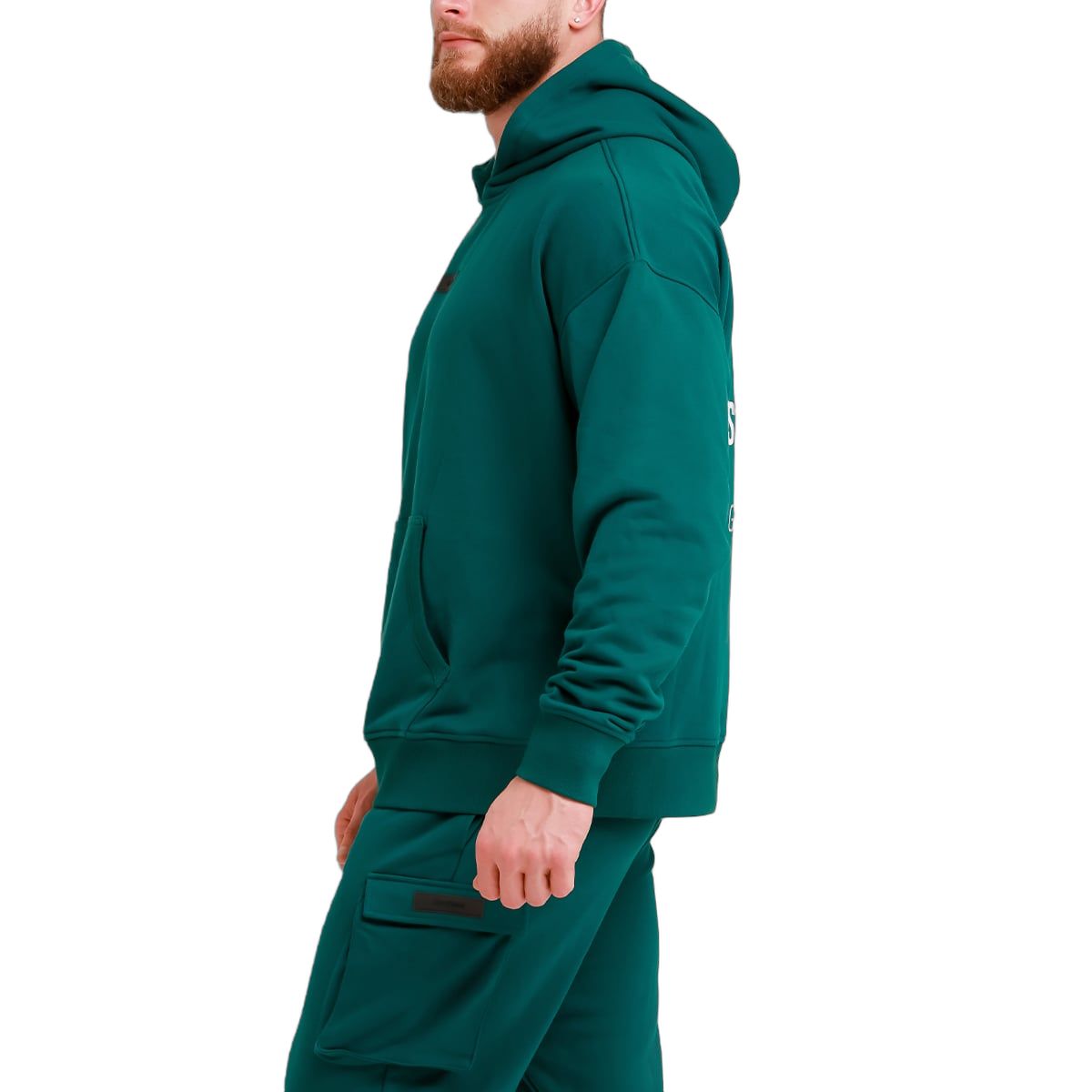 GymBeam Hoodie Herren Oversized mit Kapuze und Kängurutasche in Grün