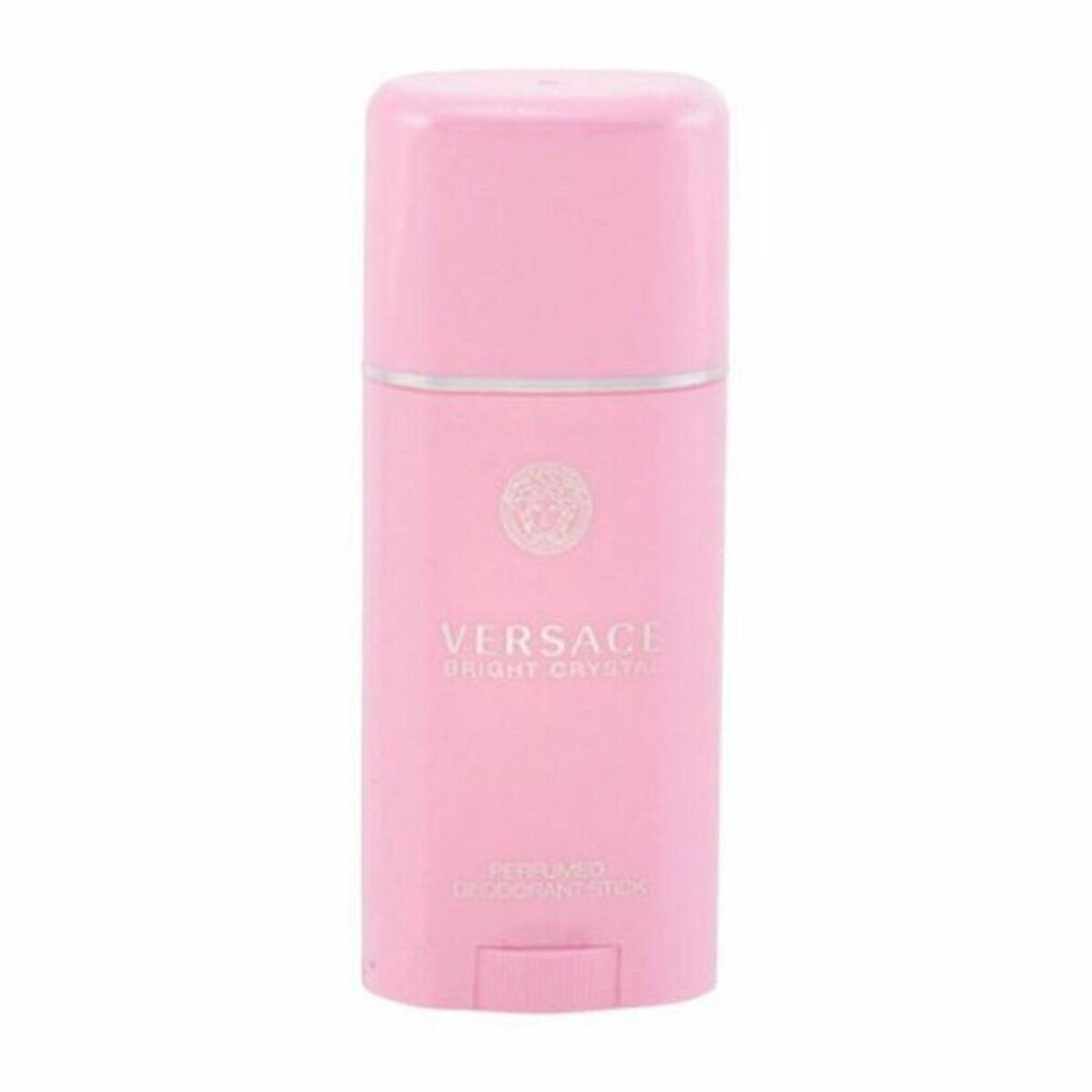 Rosa Deodorant-Stick mit silbernen Akzenten. Der Name Versace Bright Crystal und die Produktbezeichnung sind sichtbar.