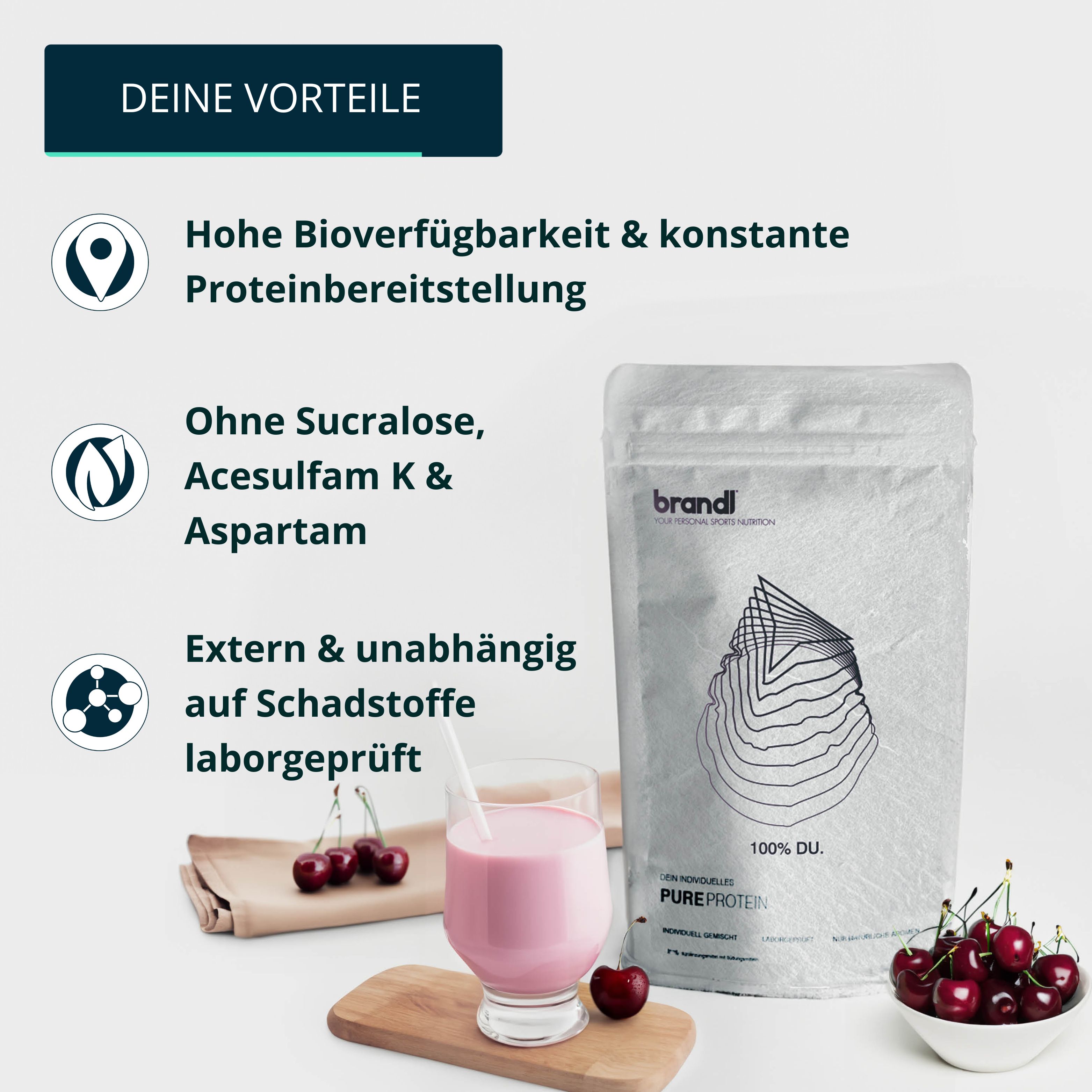 brandl® Proteinpulver aus Whey und 4 pflanzlichen Eiweiß-Quellen
