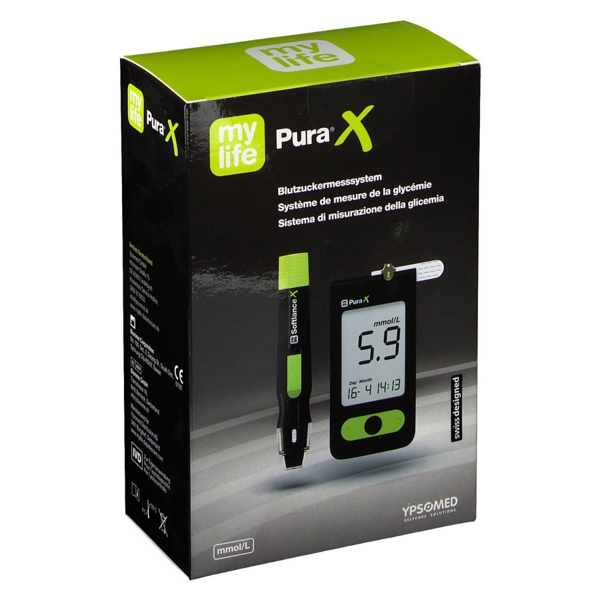 mylife Pura X Blutzucker Messsystem mmol/L