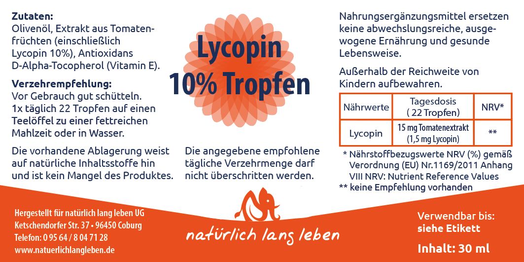 natürlich lang leben Lycopin 10 % 30 ml Tropfen