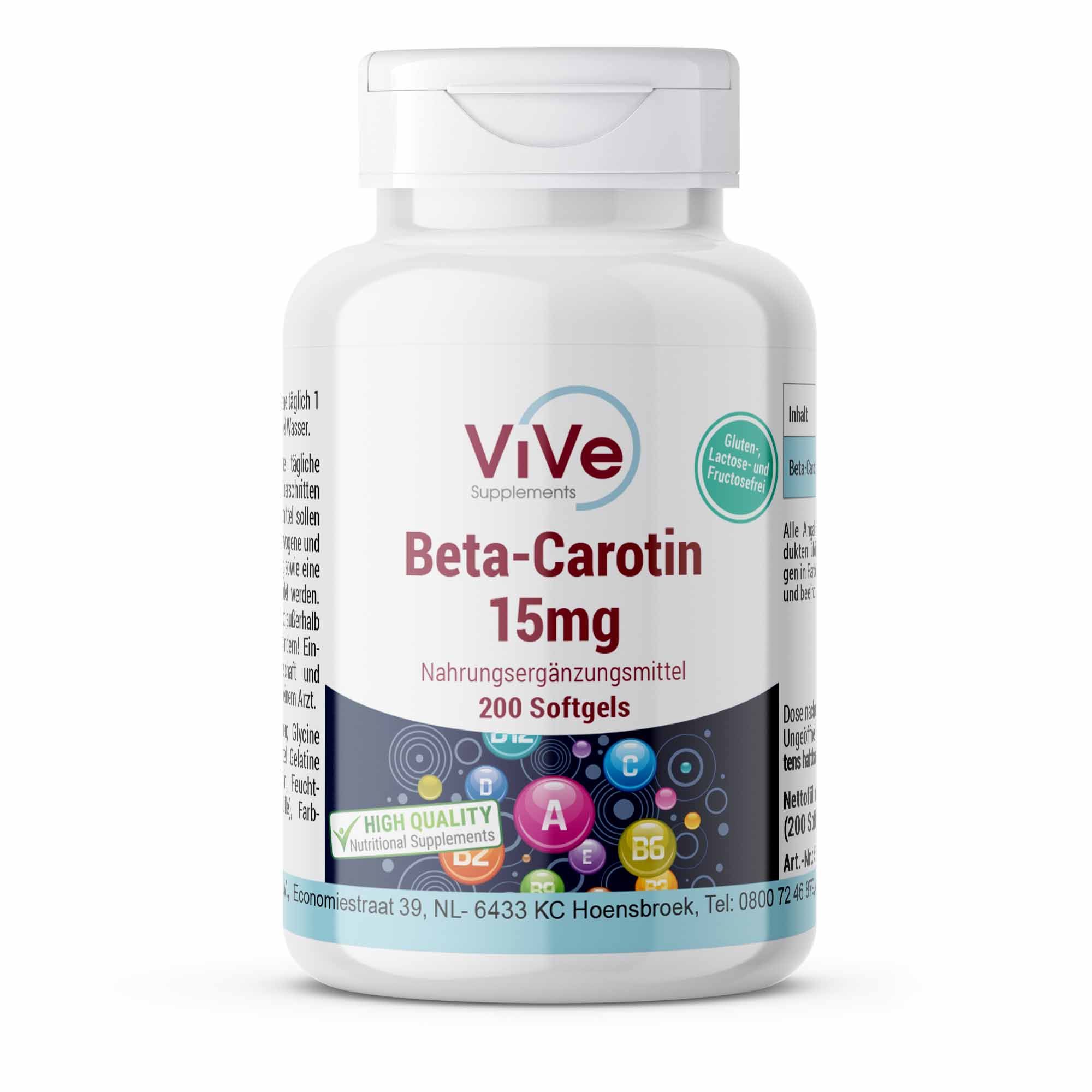 Vive Supplements | Beta-Carotin 15mg 200 St