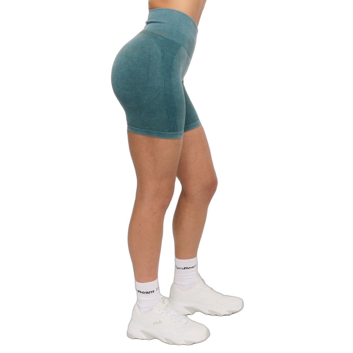 GymBeam Shorts Damen nahtlos mit hoher Taille und Slim Fit in Petrol 1 St