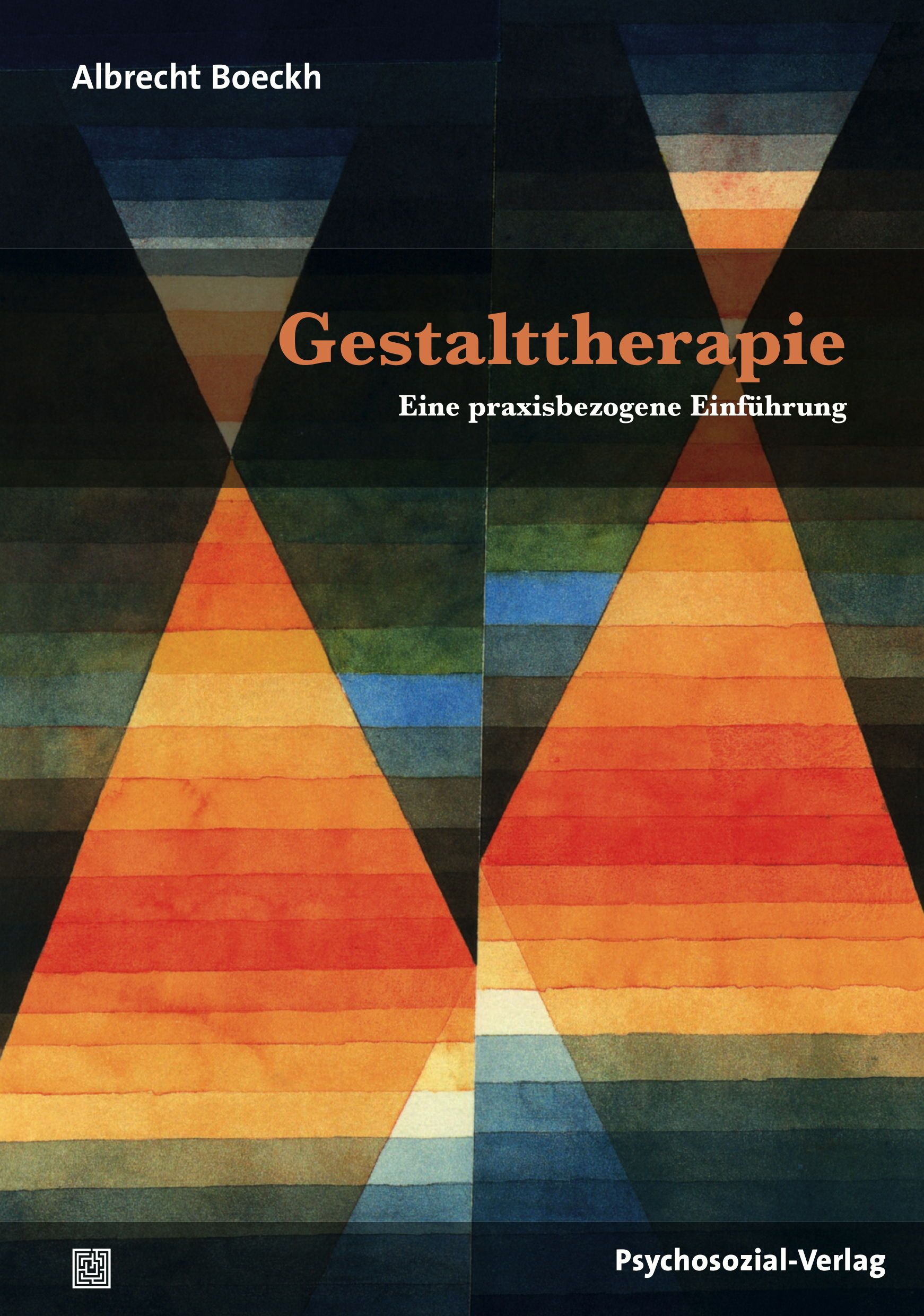Buchcover: Gestalttherapie. Titel in Orange. Autor: Albrecht Boeckh. Verlag: Psychosozial-Verlag. Abstraktes Design mit geometrischen Formen.