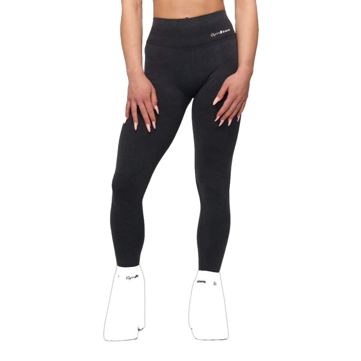 GymBeam Damen Leggings mit hoher Taille, nahtlosem Design und Dunkelgrau 1 St