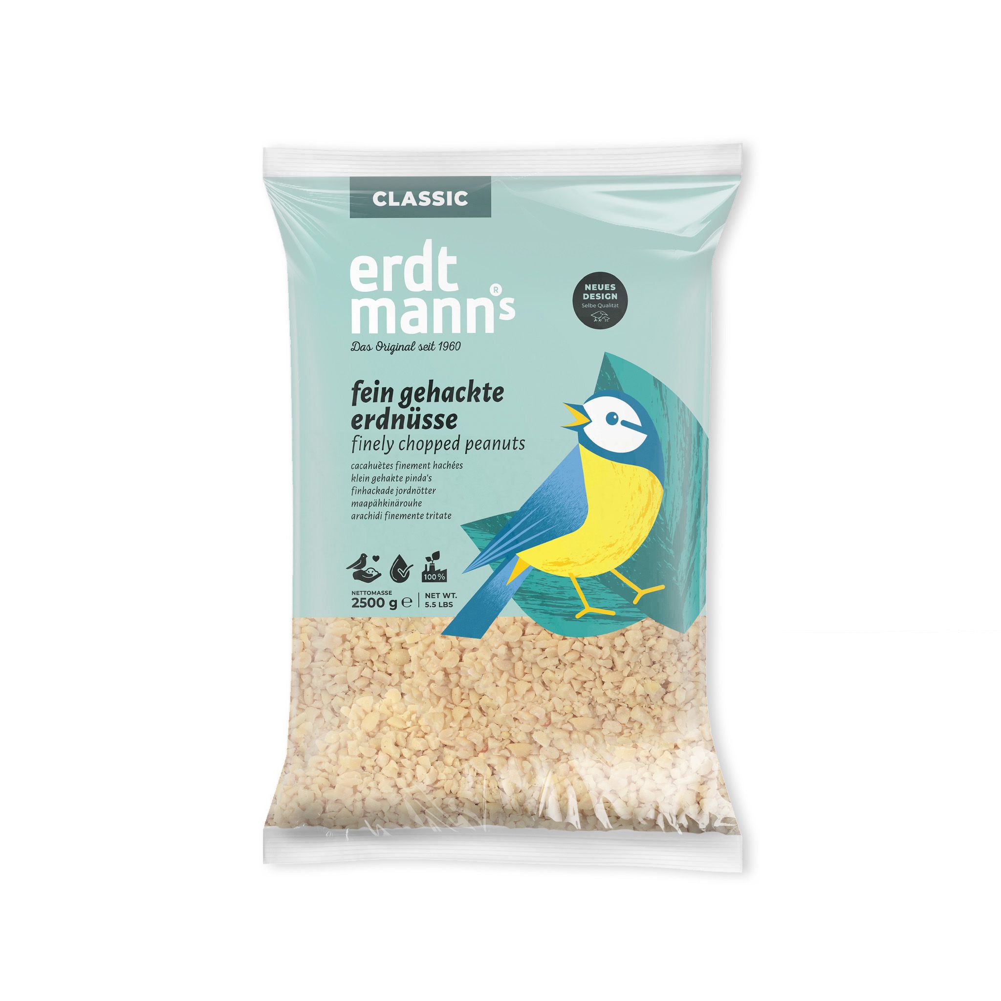 Erdtmanns Erdnusskerne fein gehackt für Wildvögel 2,5 kg