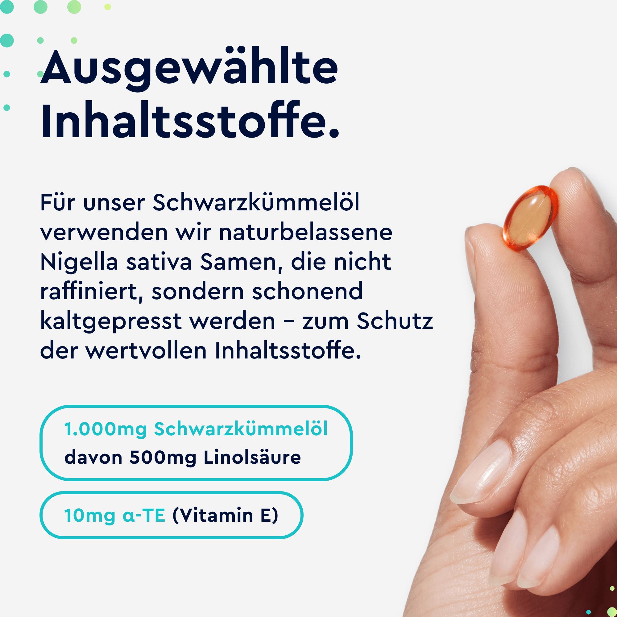 gloryfeel® Schwarzkümmelöl - 420 Kapseln - 1000mg/Tagesdosis Nigella sativa kaltgepresst - Vitamin E