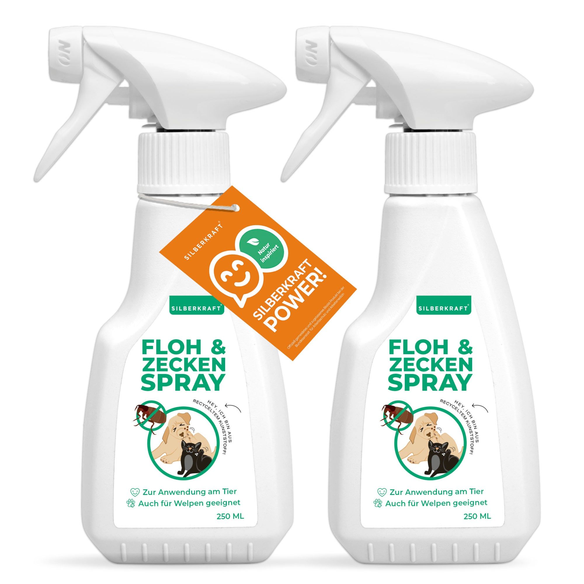 SILBERKRAFT Floh- & Zeckenspray Hunde und Katzen