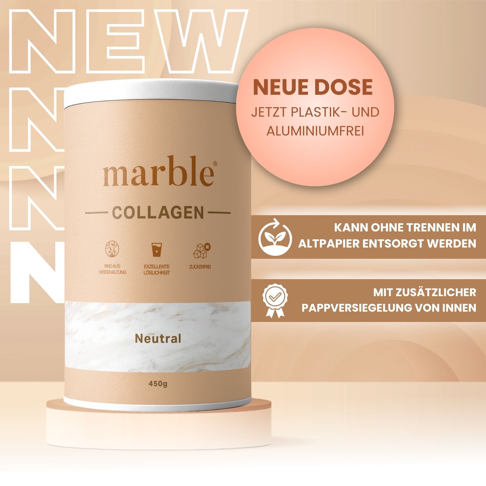 marble Collagen – Neutral | 100 % Reines Kollagenhydrolysat