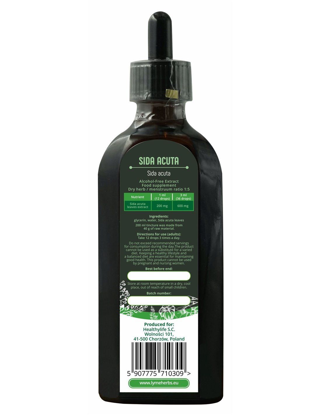 Lymeherbs Sida Acuta, Alkoholfreier Extrakt