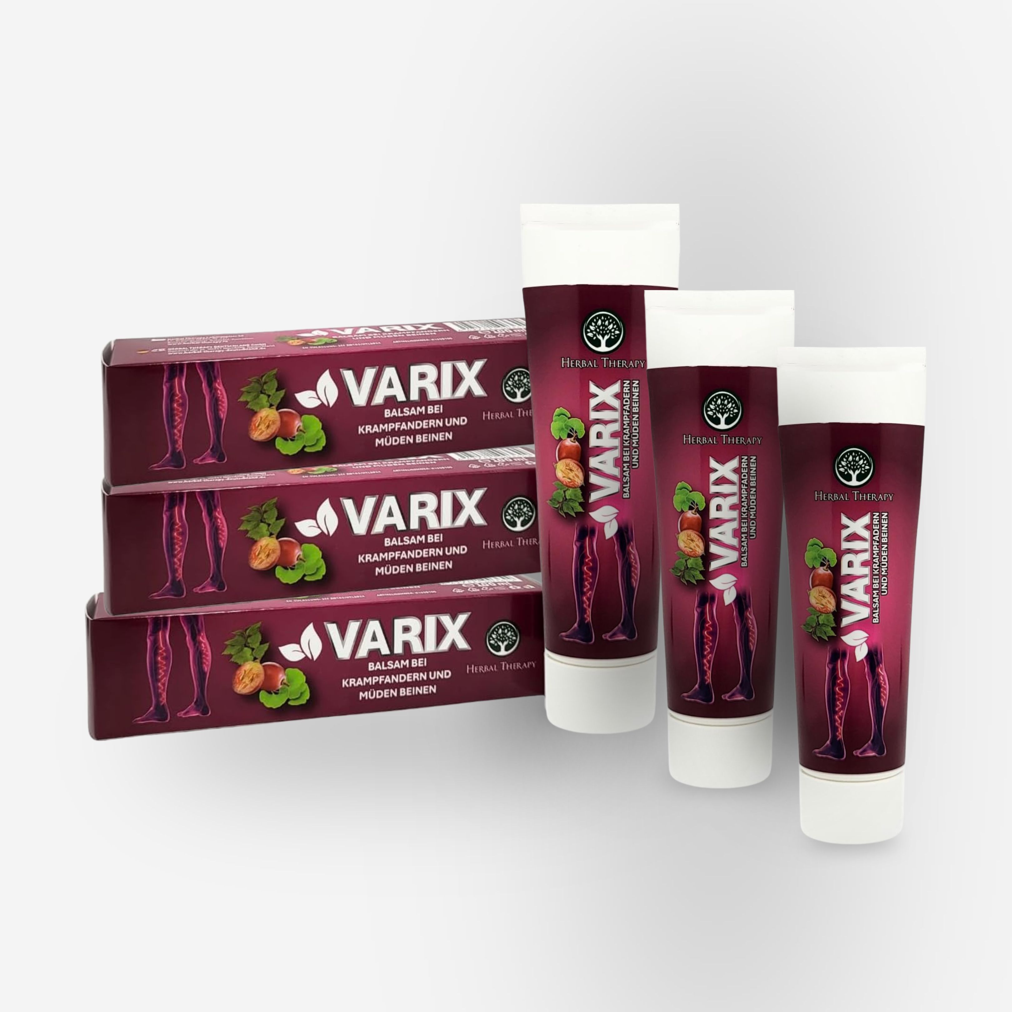 Herbal Therapy Varix Balsam mit Diosmin, Kastanie und 19 weiteren Kräutern 3x100 ml Fußbalsam