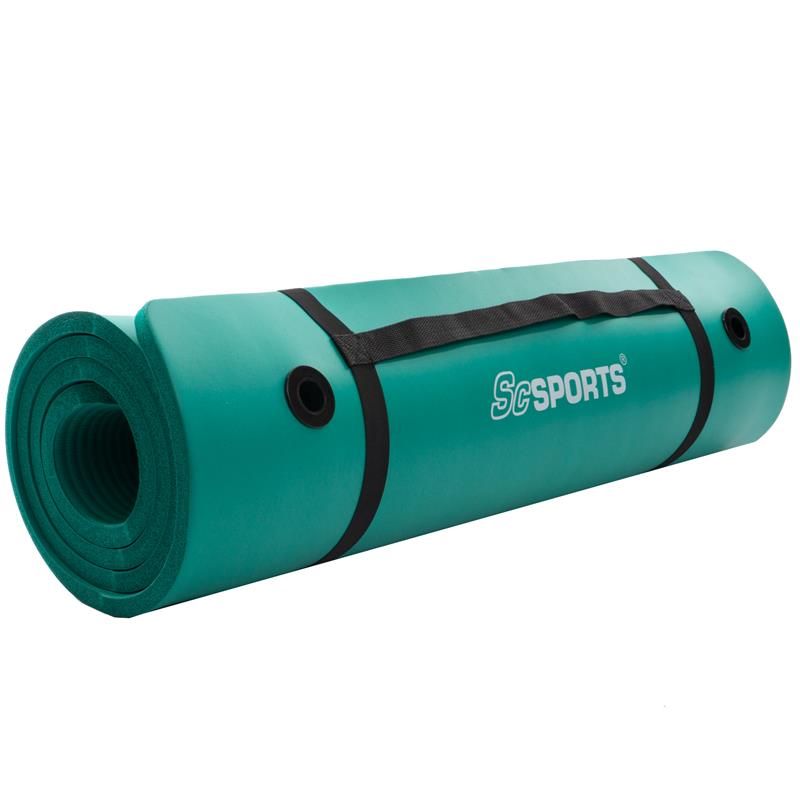 ScSPORTS® Gymnastikmatte 185 x 80 x 1,5 grün mit Ösen