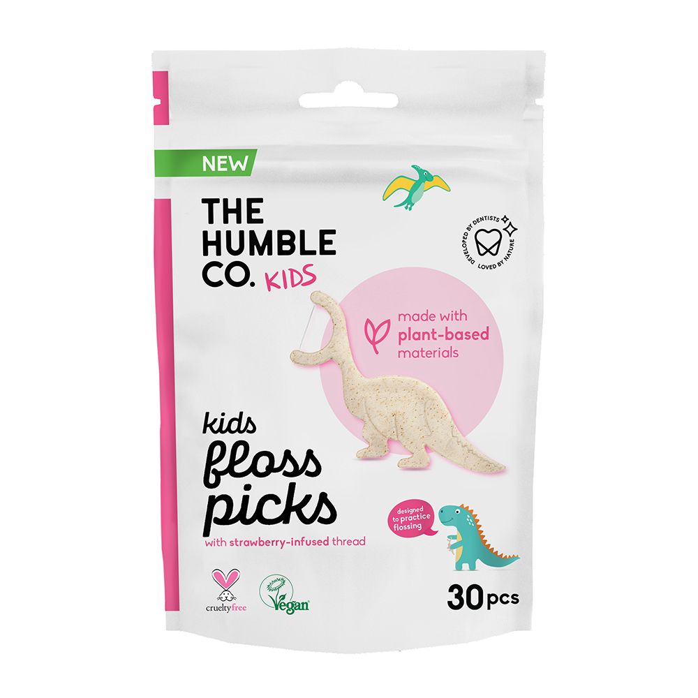 The Humble Co. Kids Floss Picks – Zahnseidesticks für Kinder 30 St