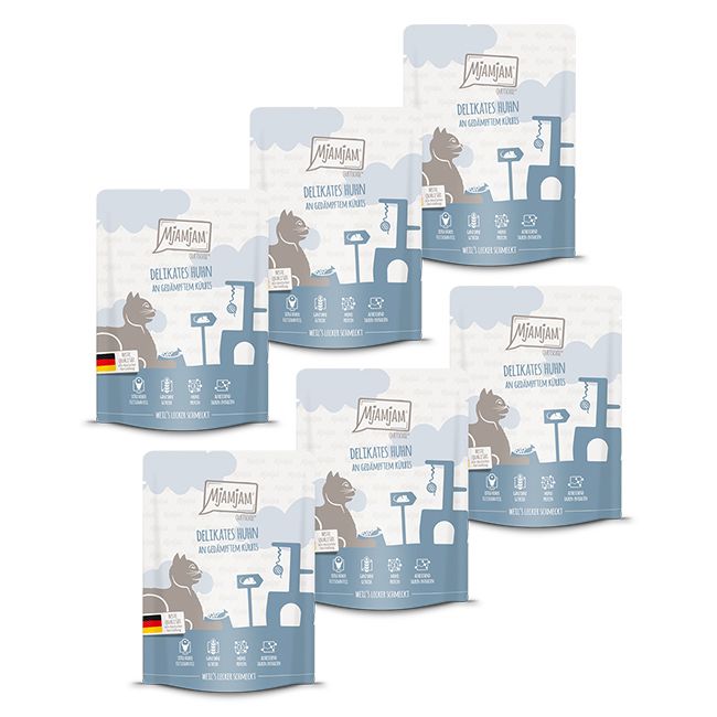 MjAMjAM - Quetschie delikates Huhn an gedämpftem Kürbis 6x300 g Futter