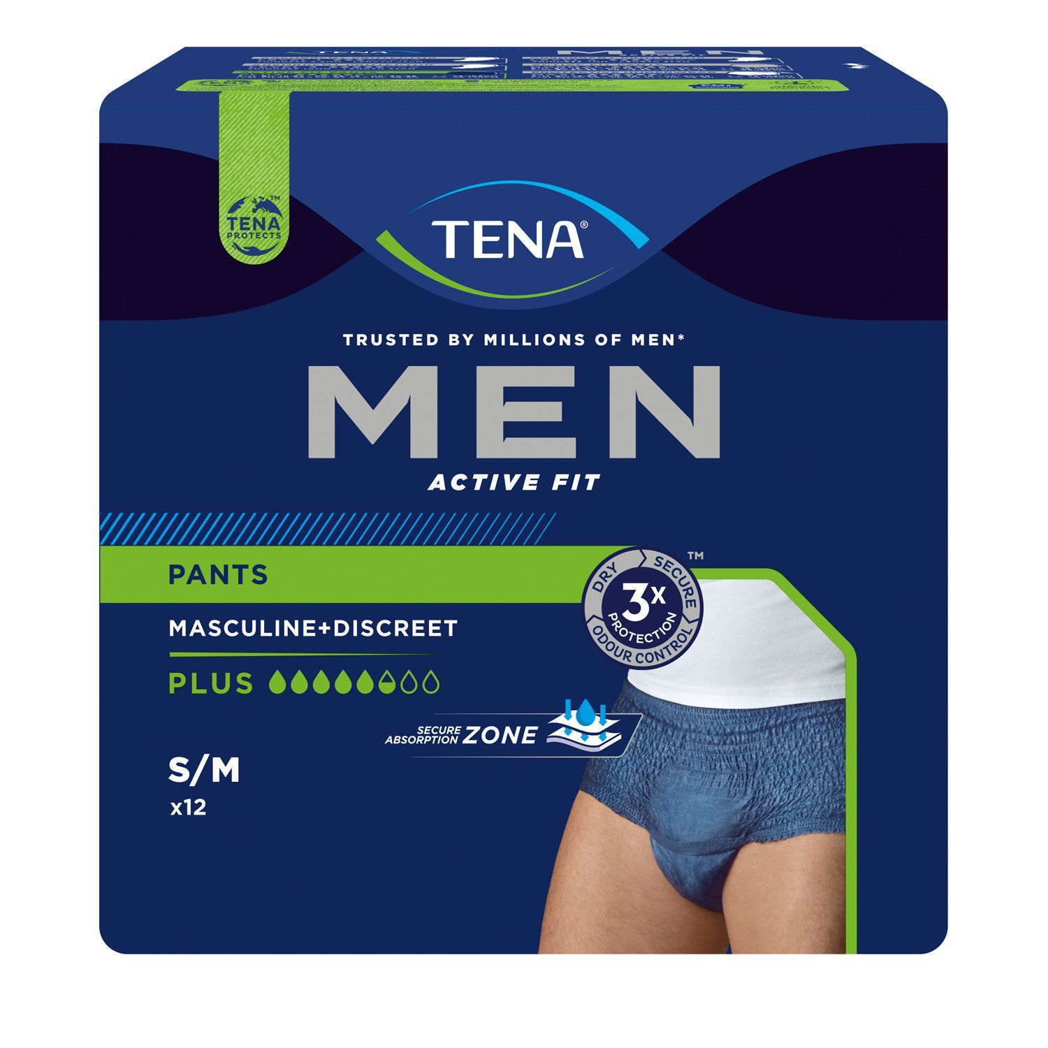 TENA Men Active Fit Pants Plus blau S/M