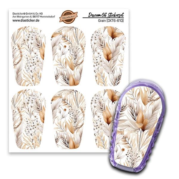 Diasticker® Dexcom G6 Stickerset 'Grain' 6 St