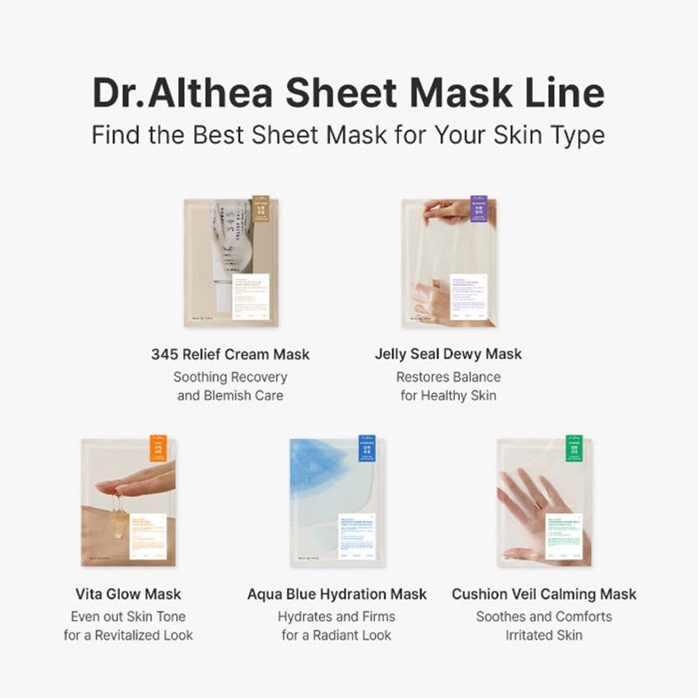 Dr. Althea 345 Relief Cream Mask Packung mit beruhigender und fleckenentfernender Pflege.