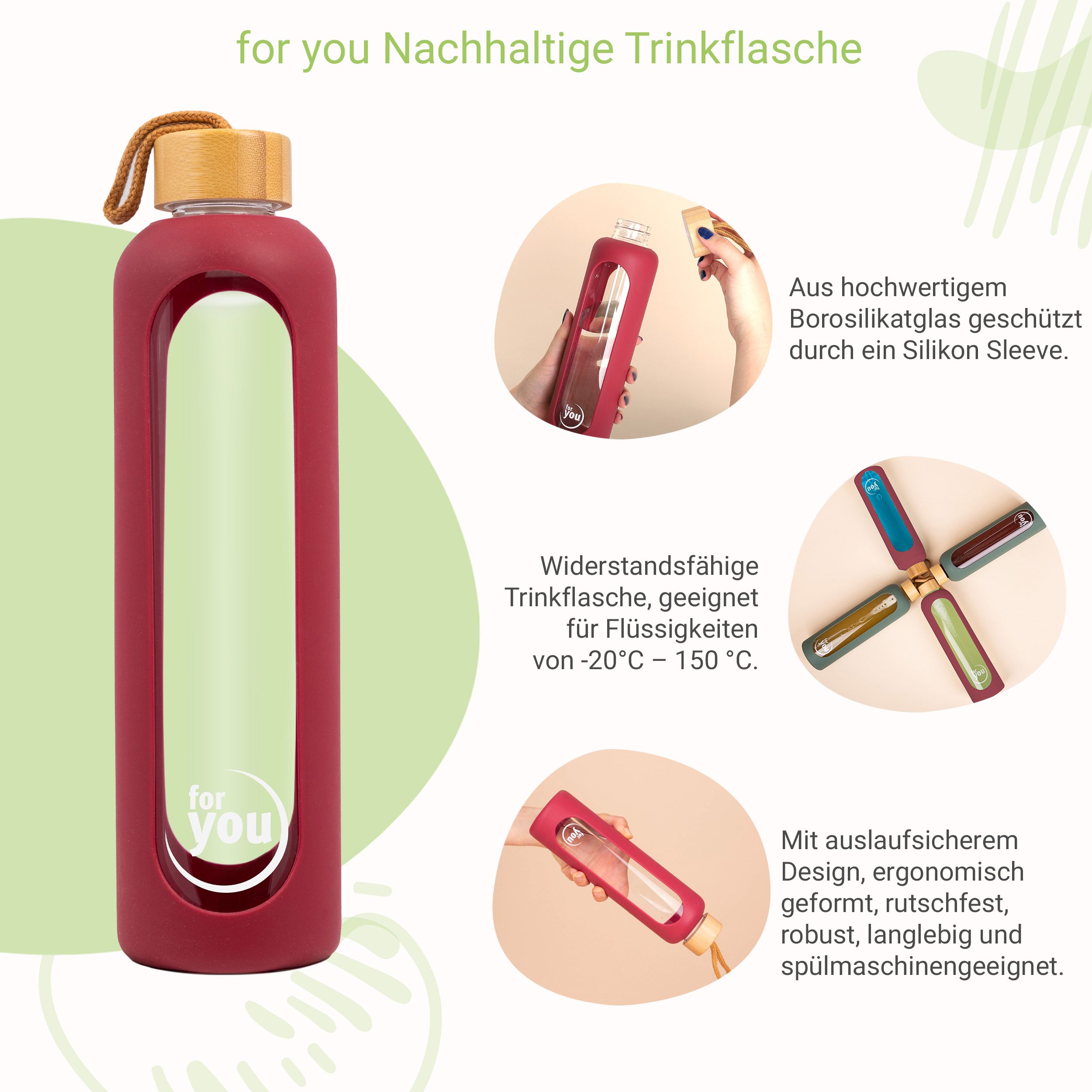 for you Nachhaltige Trinkflasche Doppelpack