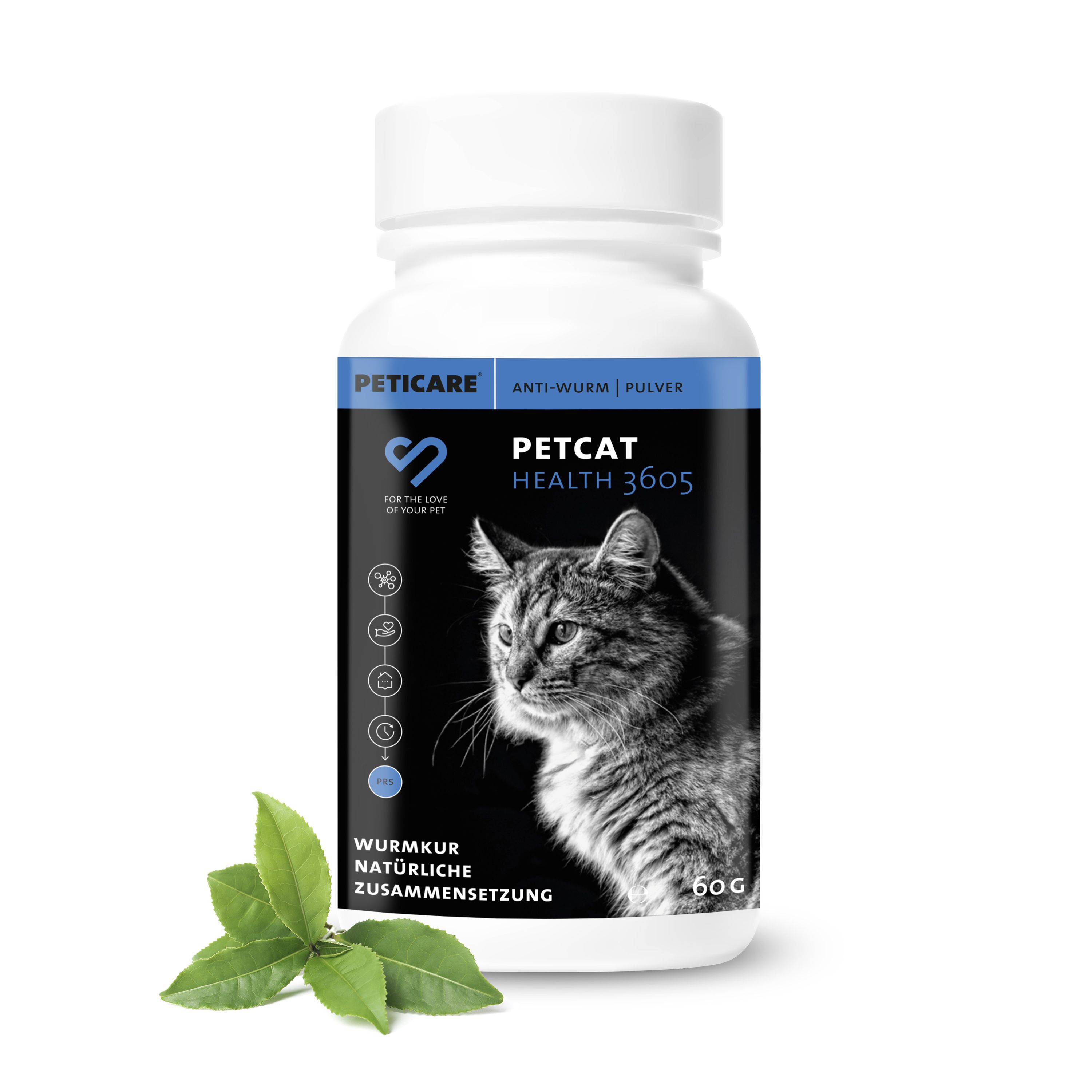 Peticare Wurm-Mix Pulver für Katzen, Natürliche Alternative