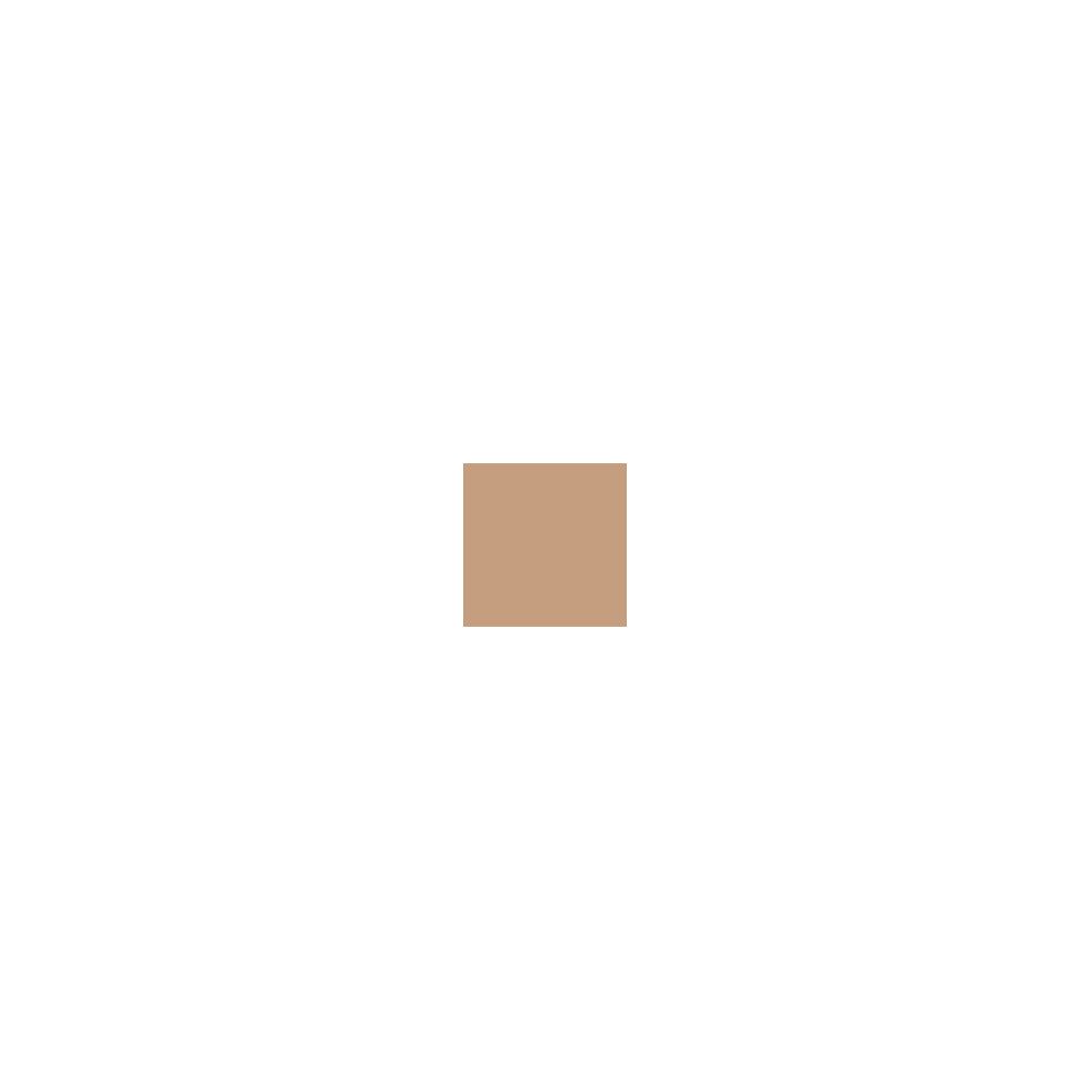 Quadratische, beige Farbprobe auf weißem Hintergrund.