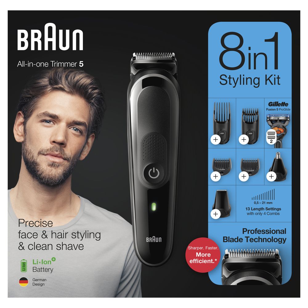 Braun - All-in-One Bartschneider und Haarschneidemaschine "MGK5260" in Schwarz/Grau