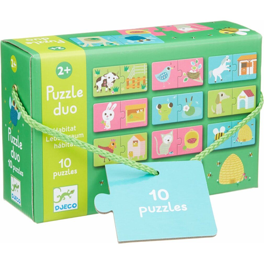 djeco Puzzle Tierhäuser 12x