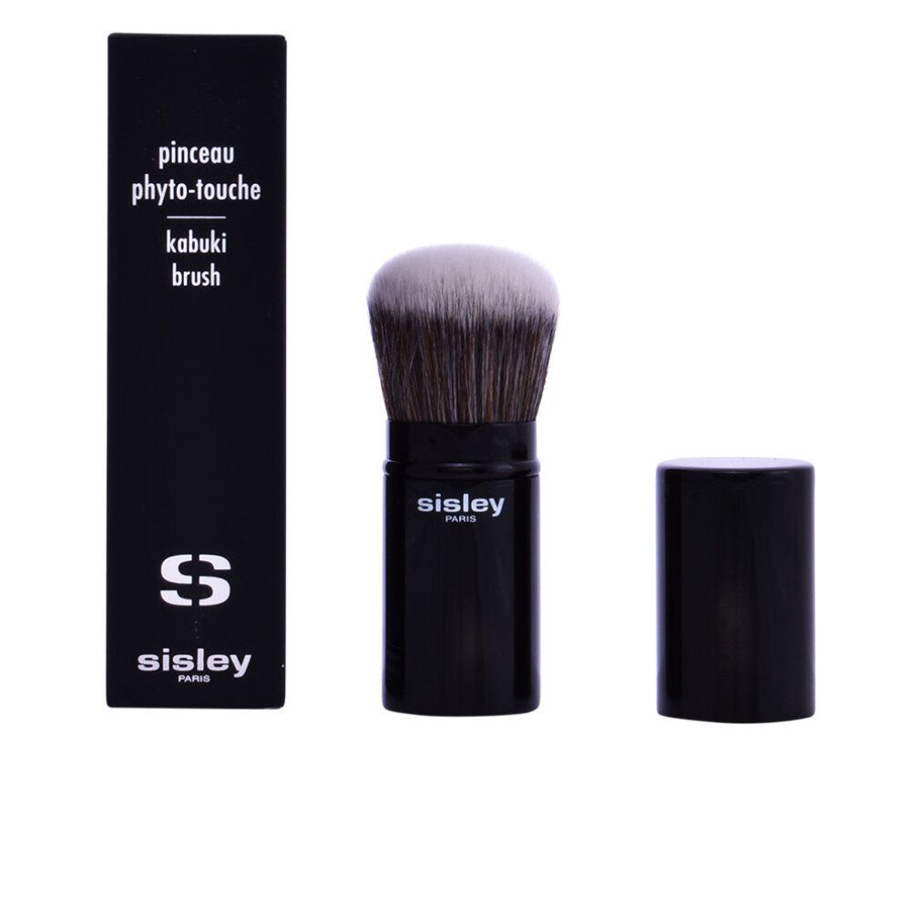 Sisley Pinceau Phyto-Touche Kabuki Brush mit schwarzem Griff und Kappe, daneben.