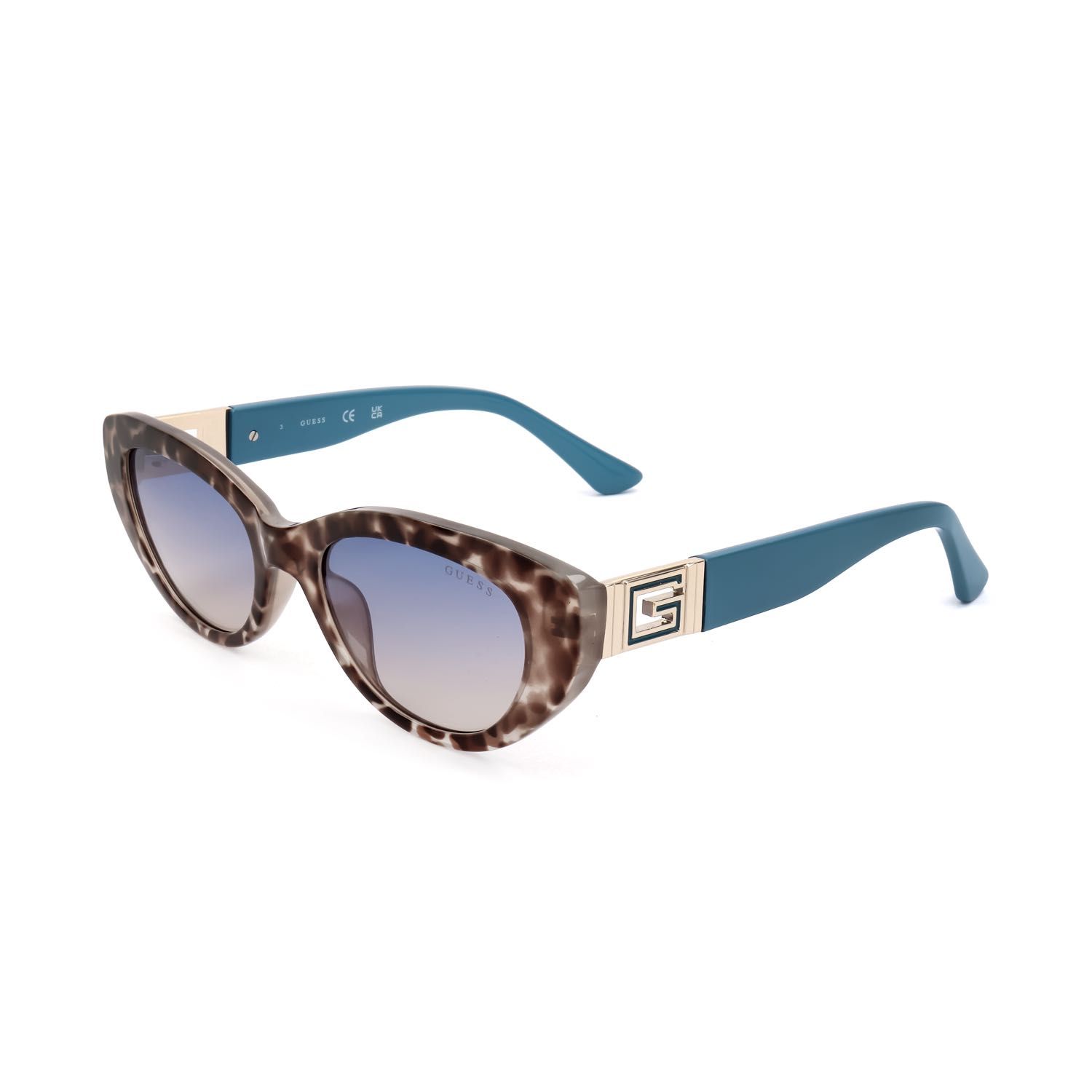 Guess occhiali da sole donna GU7849 mottled brown light blue