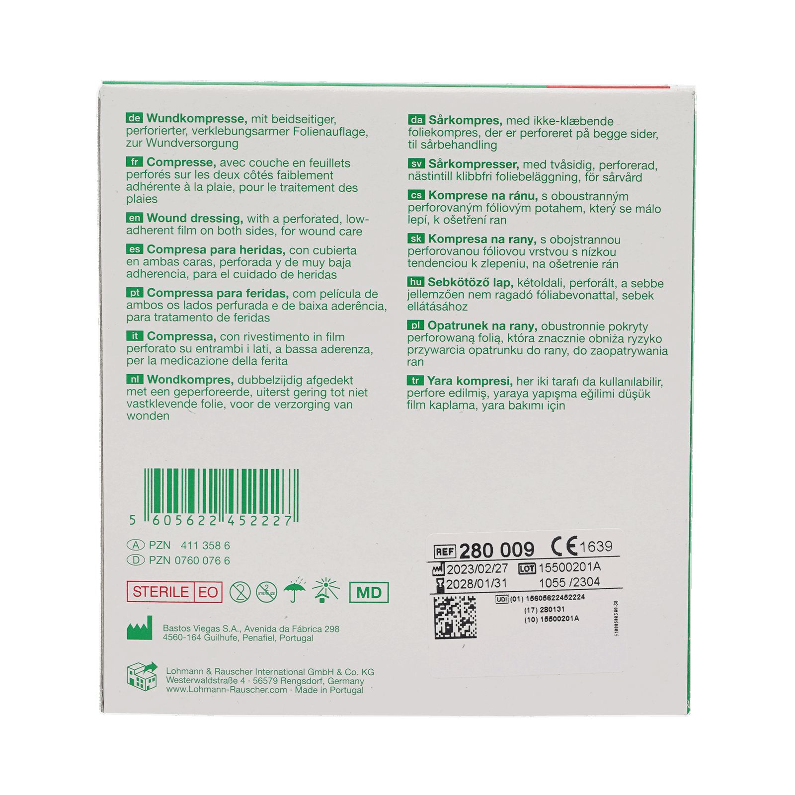 SOLVALINE N Kompressen 10x10 cm steril