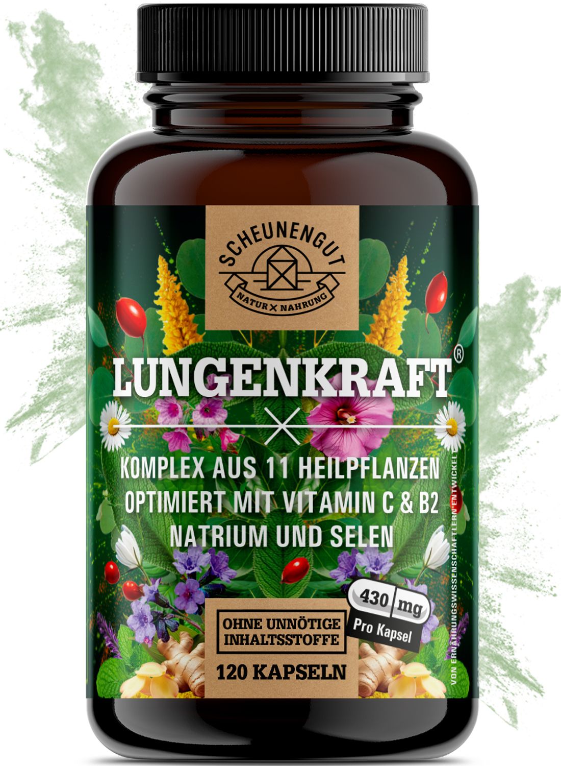 Scheunengut® LUNGENKRAFT® | Lungenkraut Kapseln | Komplex mit isländisch Moos, Salbei uvm