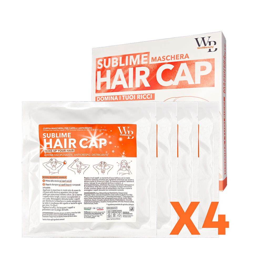 Wellbeauty - Maschera Capelli Monouso Anticrespo Disciplinante x 4