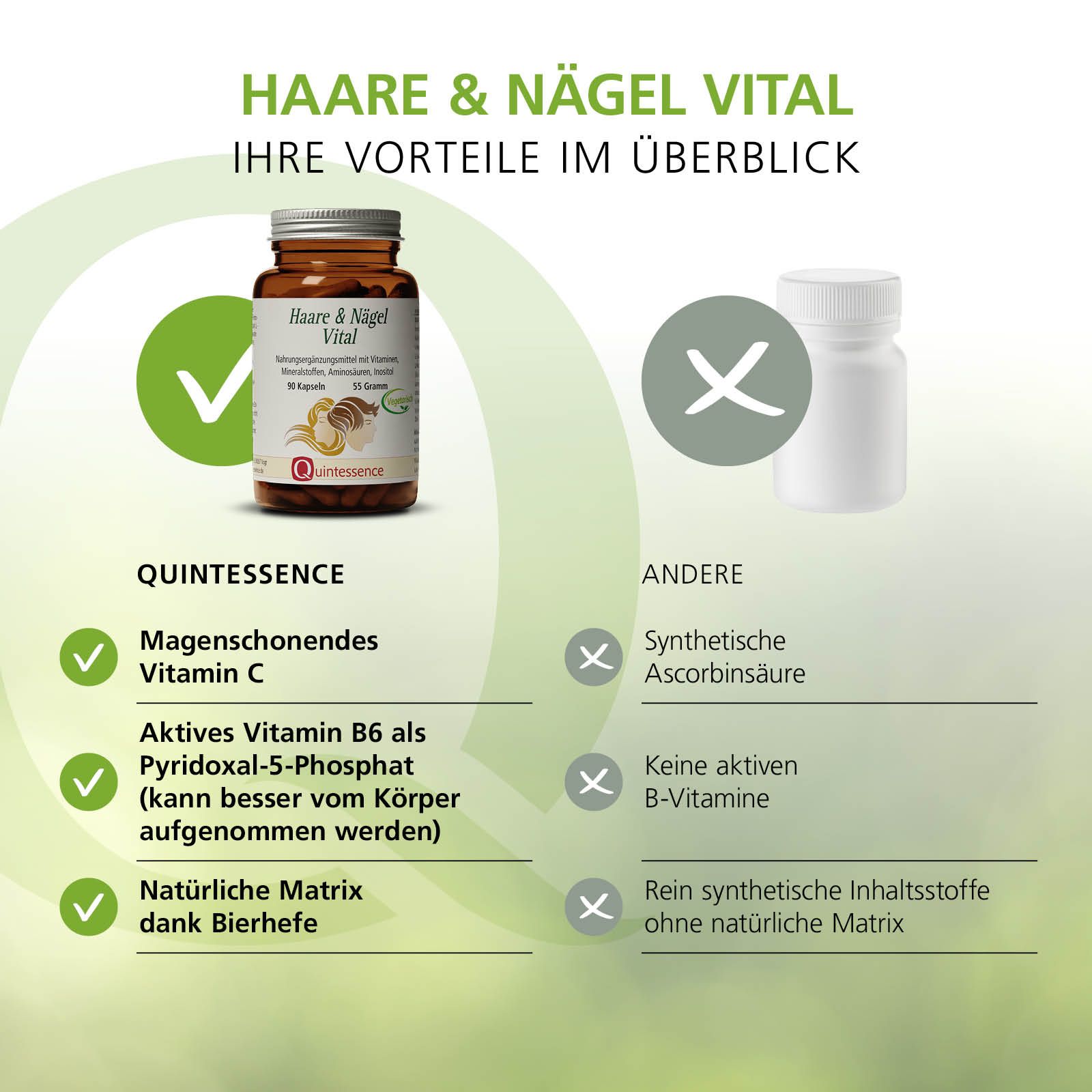 Haare & Nägel Vital Kapseln von Quintessence