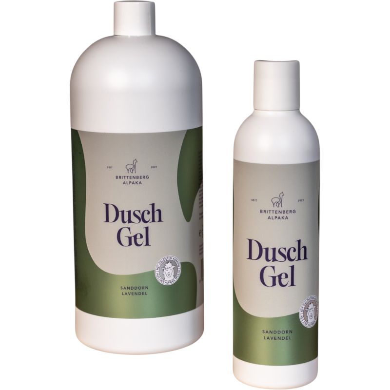 Brittenberg Alpaka Duschgel mit Sanddorn Lavendel 1000 ml Flaschen