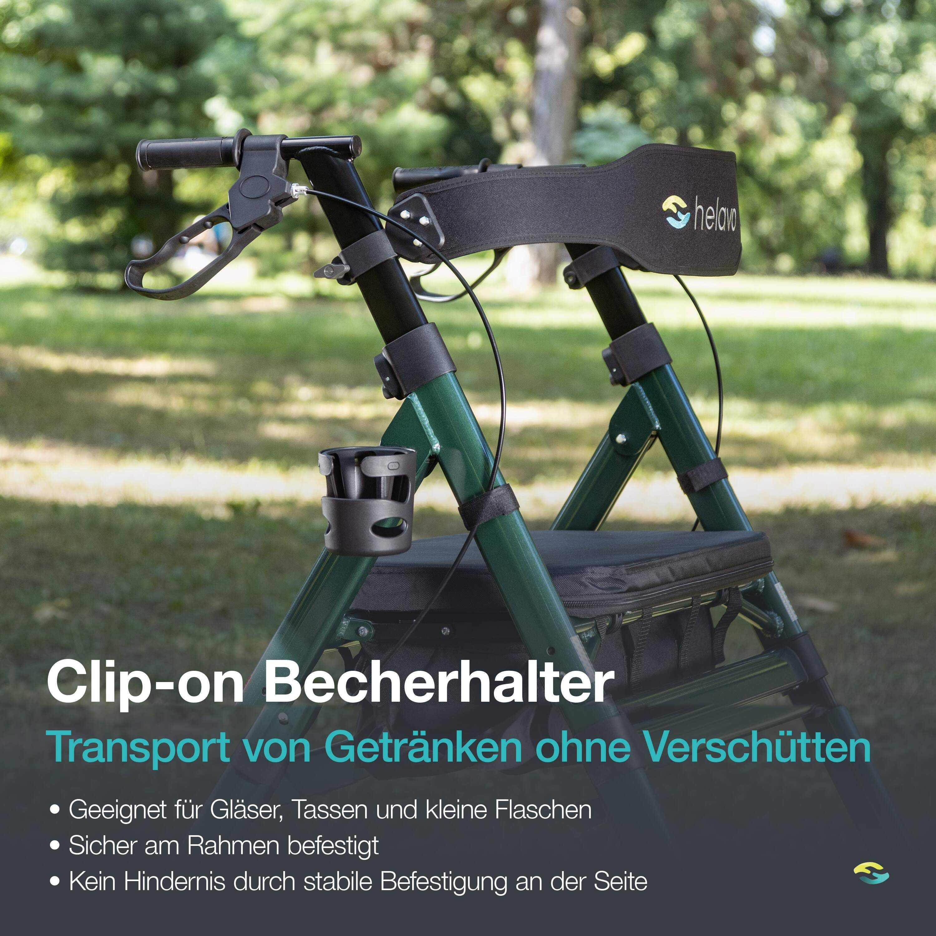 Helavo XXL Schwerlastrollator extra breit faltbar mit Vollgummireifen bis 226kg