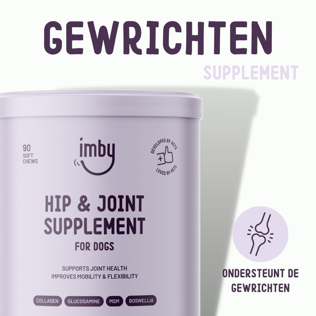Imby Hip and Joint - Pflanzliche Gelenkunterstützung für Hunde mit Glucosamin und MSM
