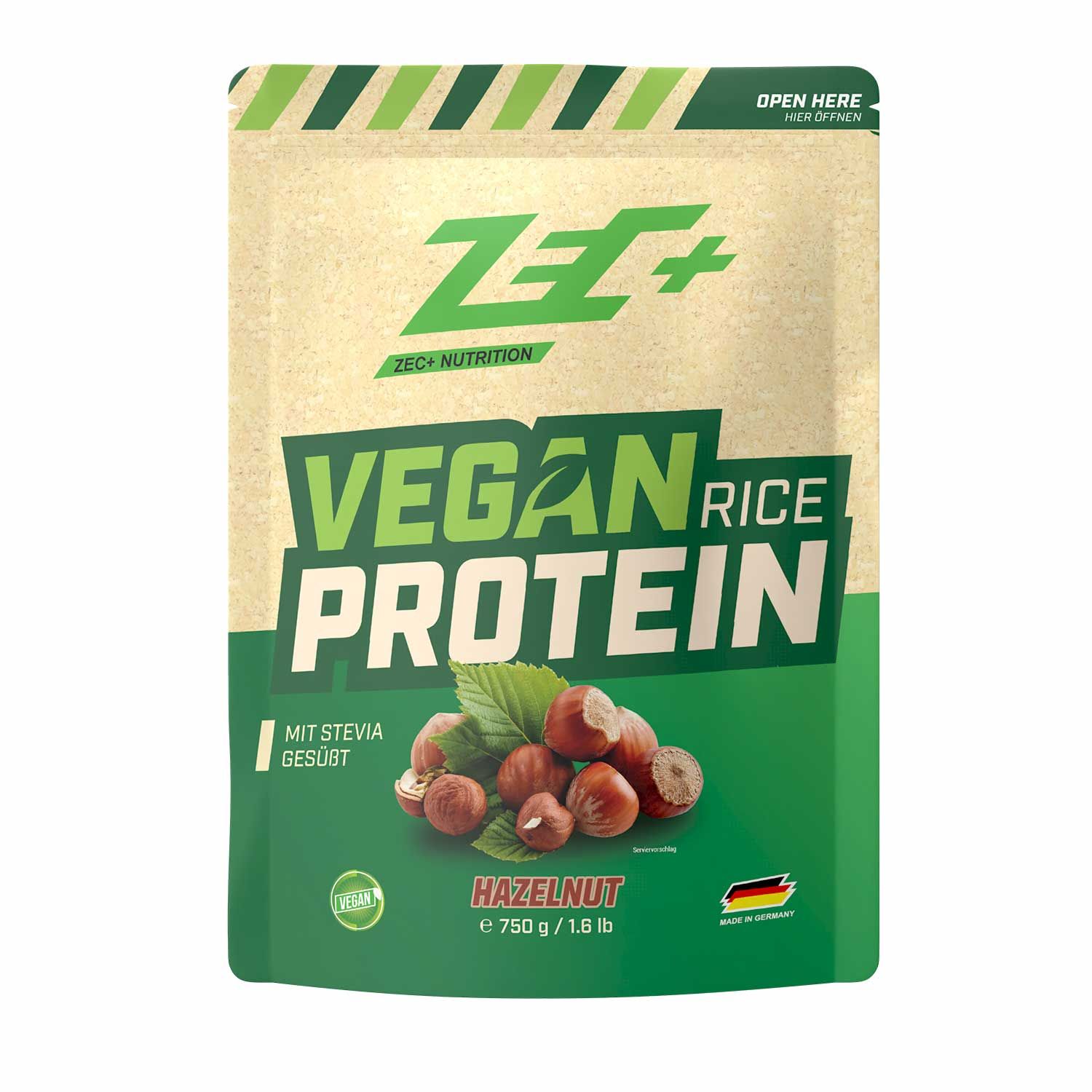 Zec+ Vegan Rice Protein Haselnuss 750 g Pulver