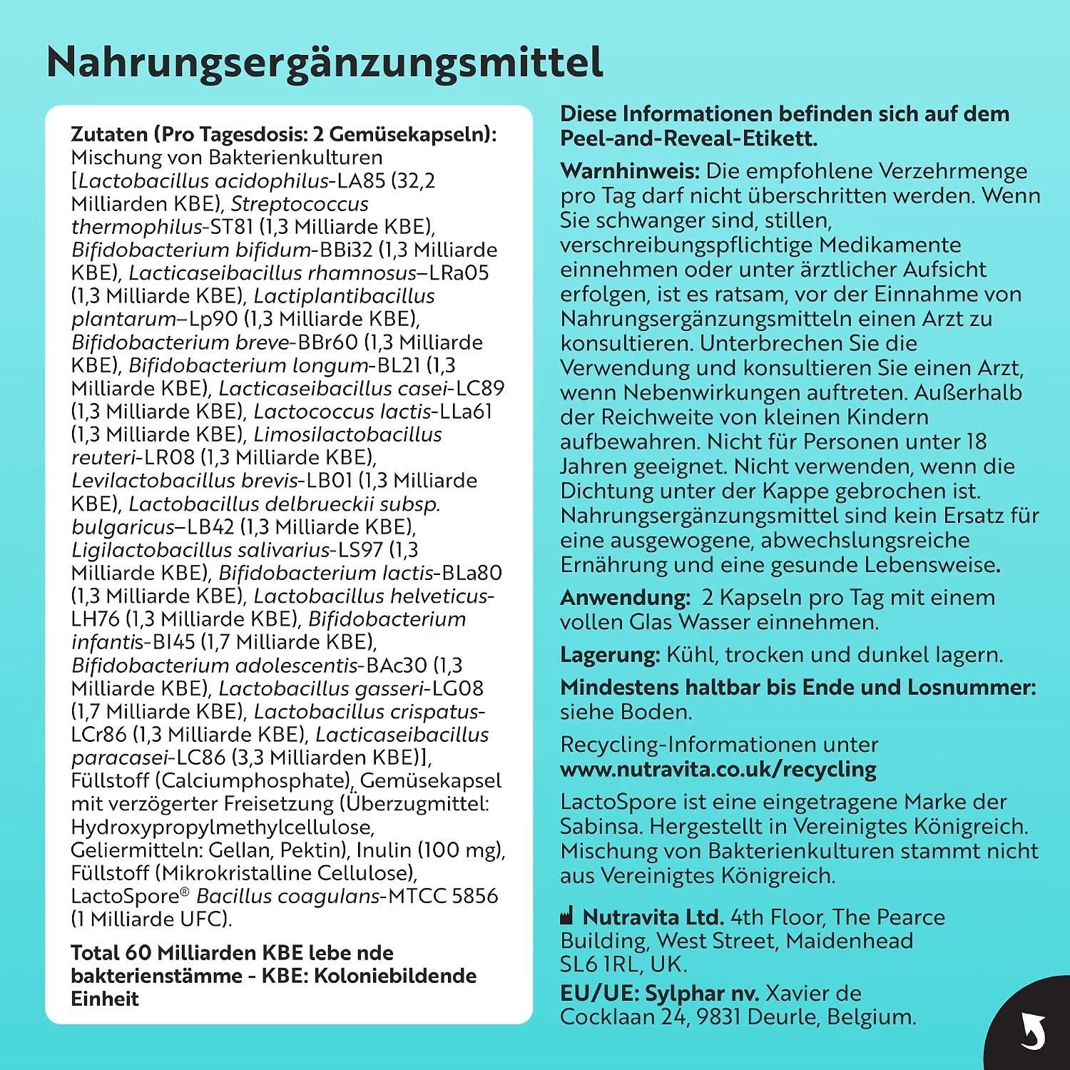 Nutravita Kulturen-Komplex 21 Stämme