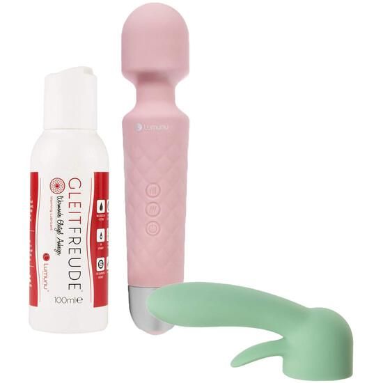 Lumunu Massage-Set inkl. Mini Massager "Kraftprotz" & wärmendes Gleitgel "Anheizer"