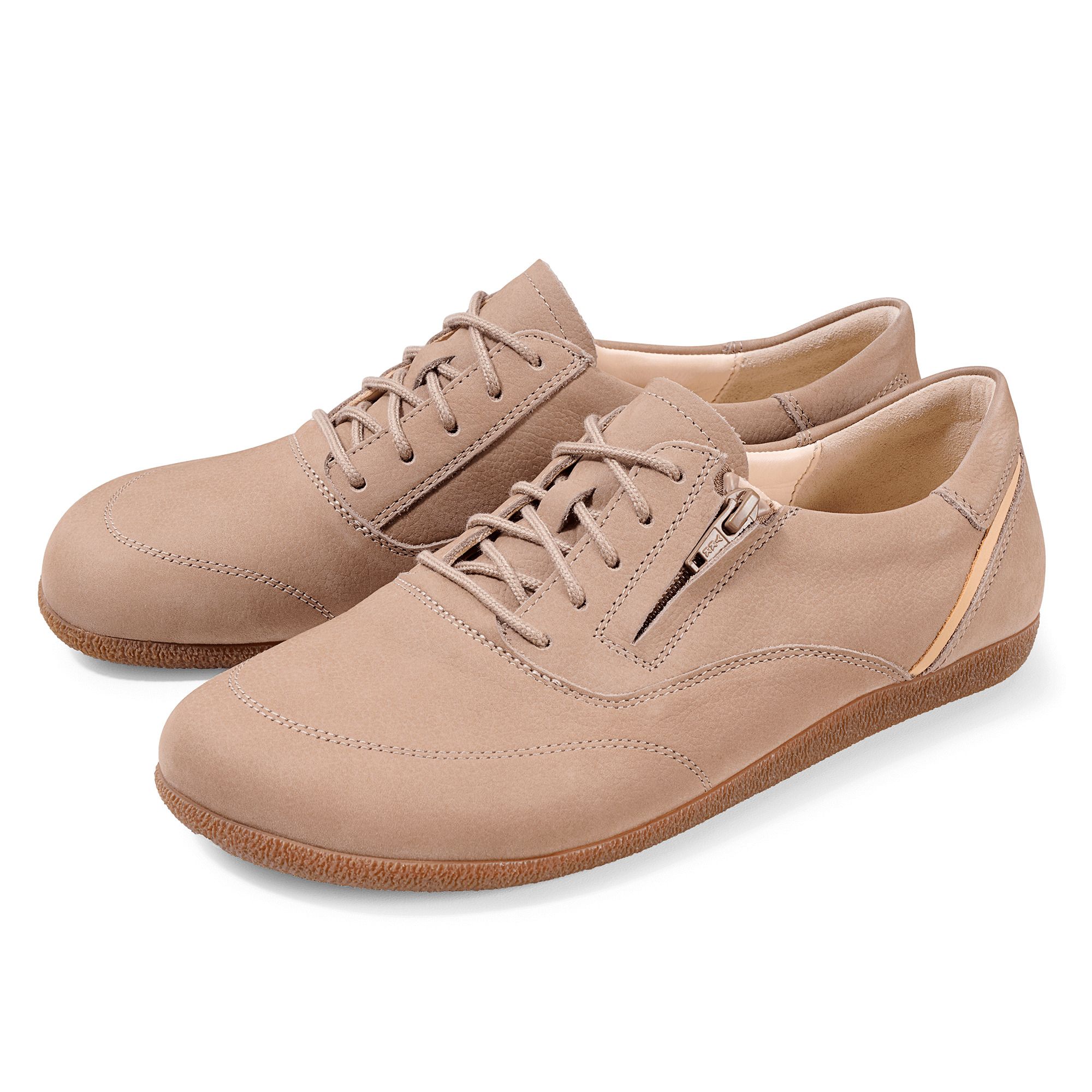 BÄR Schuhe Clea Damen Schnürer, beige, Paaransicht von vorne.