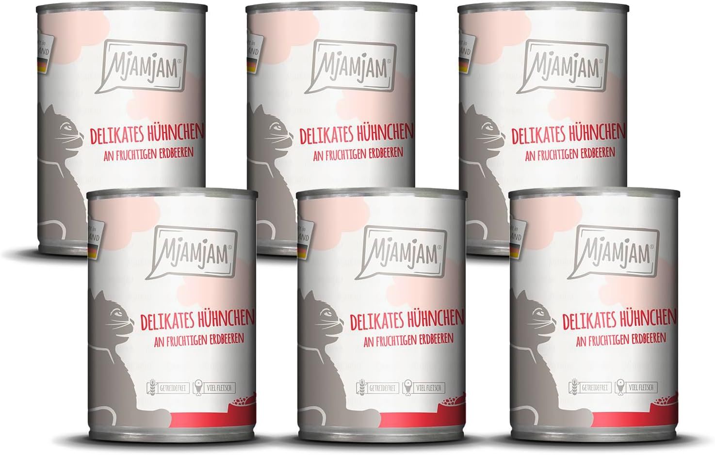 MjAMjAM – delikates Hühnchen an fruchtigen Erdbeeren 6x400 g Futter