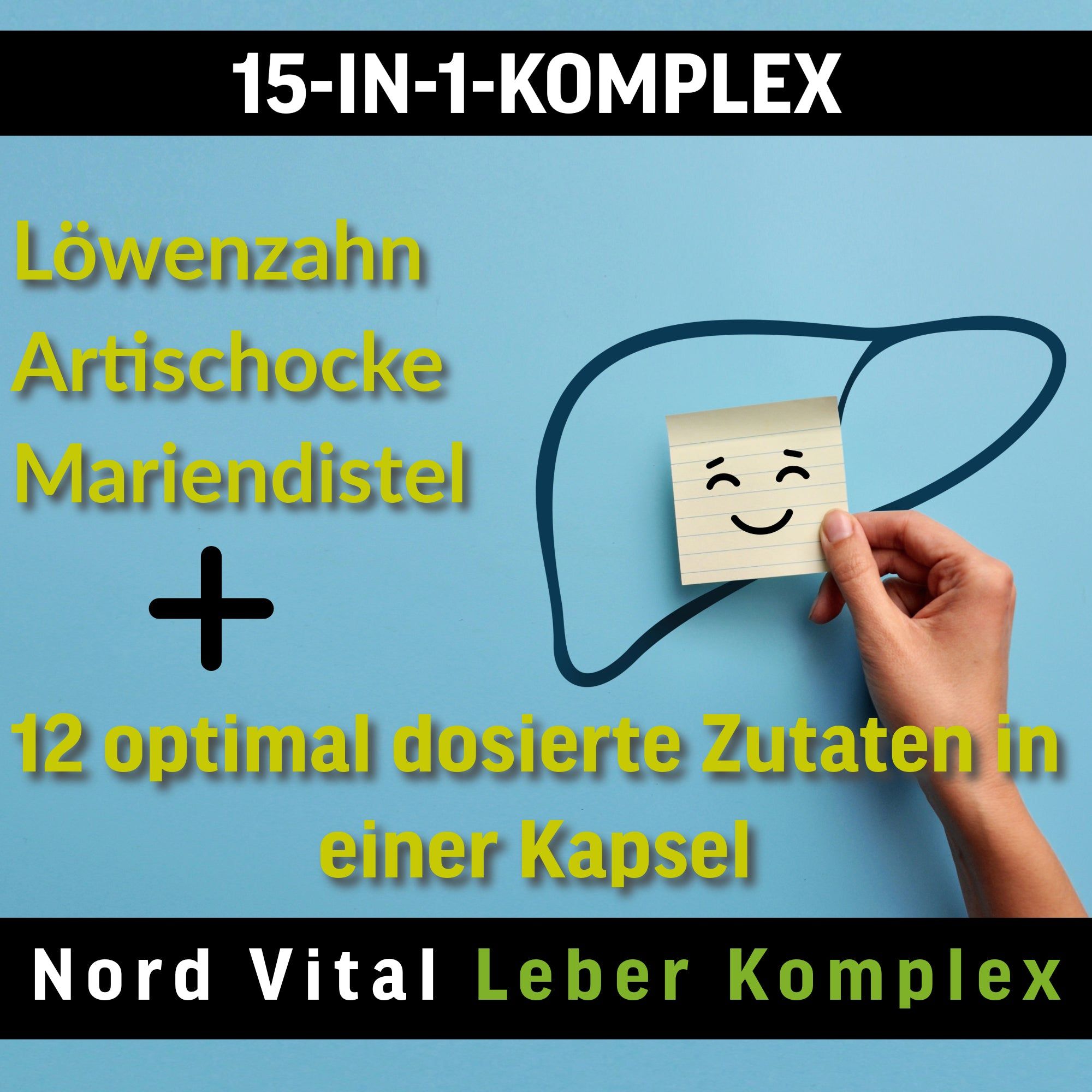 Nord Vital Leber Komplex – 15-in-1 Formel mit Mariendistel- & Artischocken-Extrakt | Made in Germany