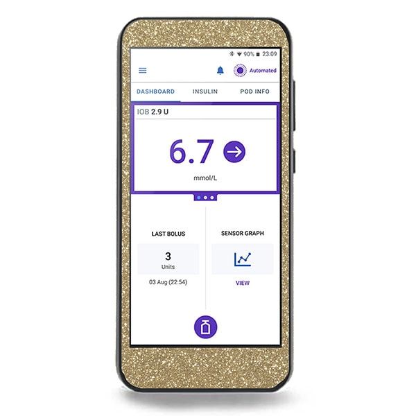 Diasticker® Omnipod 5 Sticker 'Gold Glitzer' 1 St