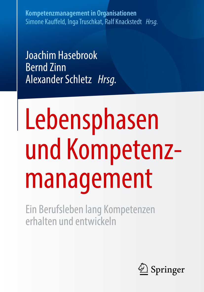 Buchcover mit Titel 'Lebensphasen und Kompetenzmanagement'. Autorennamen und Springer-Logo sichtbar.